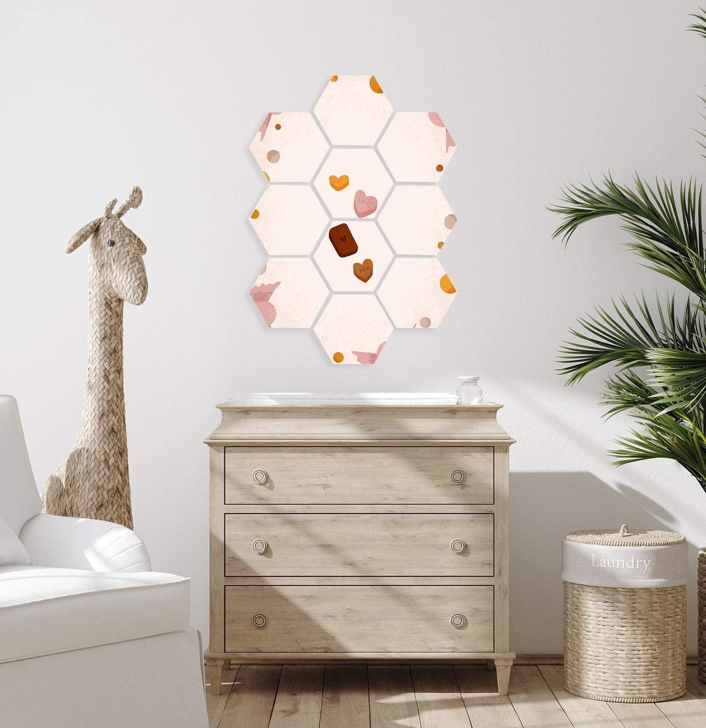 Hexagons Born to be Sweet Candy Love - 58xH79 cm
