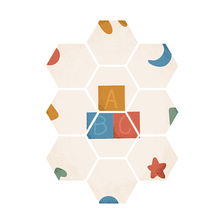 Hexagon Born to be Me Letterblok - 58xH79 cm