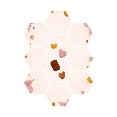 Hexagons Born to be Sweet Candy Love - 58xH79 cm