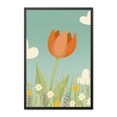 Poster in lijst Oranje Tulp